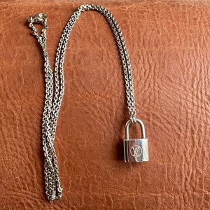 Louis Vuitton lock necklace sterling silver.